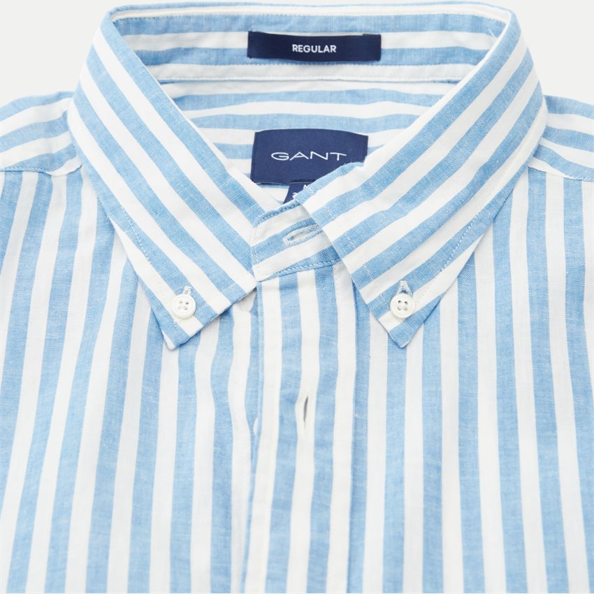 Gant Shirts REG COTTON LINEN STRIPE SHIRT 3230057 DAY BLUE